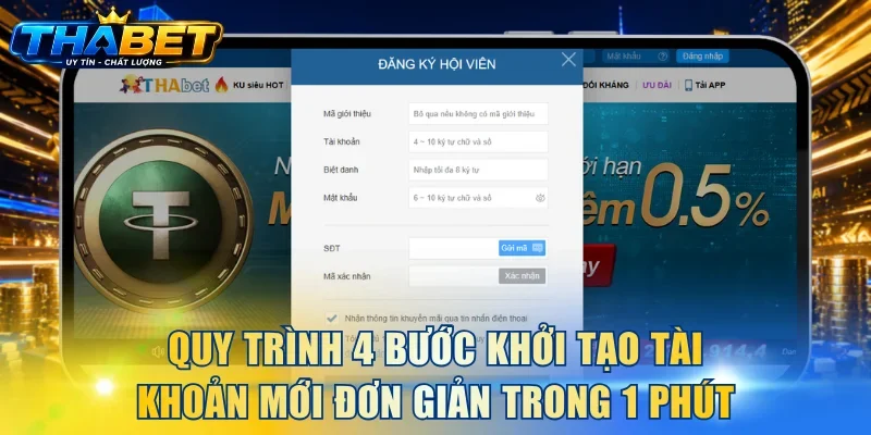 Đăng Ký THABET 2 Quy trình 4 bước khởi tạo tài khoản mới đơn giản trong 1 phút